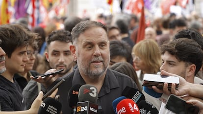 El presidente de Esquerra Republicana de Catalunya, Oriol Junqueras, el pasado 1 de mayo en Barcelona.