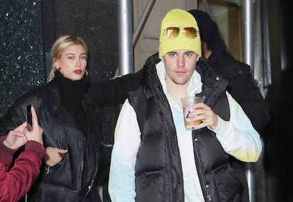 Justin Bieber y Hailey Bieber, en Nueva York el pasado jueves.