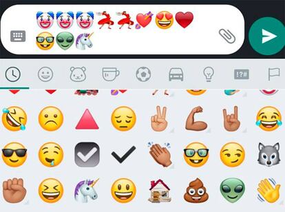 Algunos de los nuevos emojis de WhatsApp