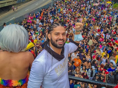 El exdiputado brasileño David Miranda, durante el desfile del Orgullo en São Paulo, el pasado 19 de junio.