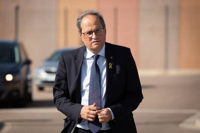 El presidente de la Generalitat, Quim Torra, a la presó de Lledoners, la semana pasada.