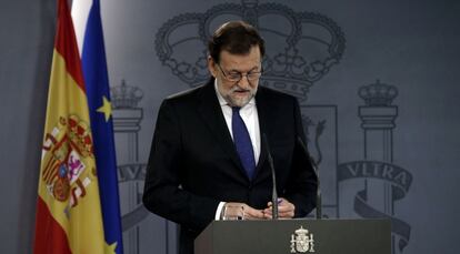 Roda de premsa de Rajoy després de la seva reunió amb el Rei dimarts.
