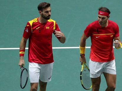 Marcel Granollers y Rafa Nadal.