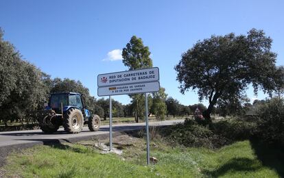 Carretera entre Zahínos y Higuera de Vargas, Badajoz.