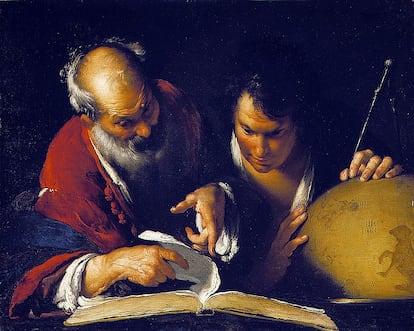 'Eratóstenes en la Biblioteca de Alejandría' (1635), óleo de Bernardo Strozzi (1581–1644).