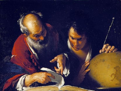 'Eratóstenes en la Biblioteca de Alejandría' (1635), óleo de Bernardo Strozzi (1581–1644).