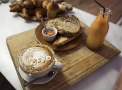 One of the breakfast menu options at Santa Eulalia Boulangerie.