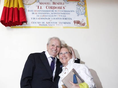 Manuel Ben&iacute;tez y su entonces esposa Martina Fraysse, en 2014.