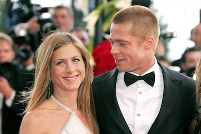 Jennifer Aniston y Brad Pitt, en el festival de Cannes, en 2004.