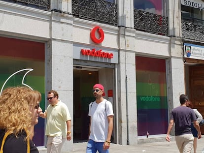Una tienda de Vodafone de Madrid.