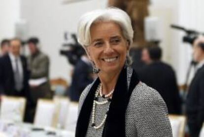 La directora gerente del FMI, Christine Lagarde. El FMI destacó en su segundo informe sobre el sector financiero español que la reestructuración de los bancos con problemas de capitalización está en "un estado avanzado". EFE/Archivo