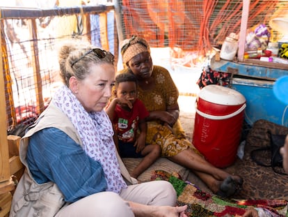 The U.N. Refugee Agency’s director of foreign relations Dominique Hyde during her visit to the border between Sudan and South Sudan on November 1.