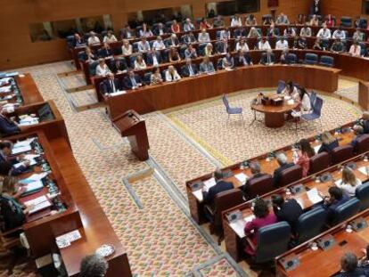 Un pleno de la Asamblea de Madrid, el pasado julio.