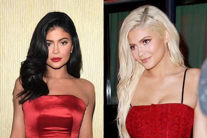 Kylie Jenner. Formando parte del klan (sí, con k) más famoso de la actualidad, los cambios de look forman parte del día a día de la menor de las hermanas Kardashian. En agosto de 2018 se la podía pillar de rubio platino. Unos meses más tarde, en febrero de 2019, aparecía e un intenso moreno.