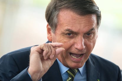 Bolsonaro durante entrevista nesta quarta-feira, em Brasília.