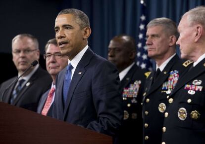 Barack Obama, el lunes en el Pentágono.