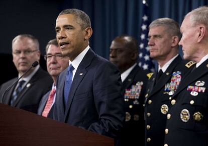 Barack Obama, el lunes en el Pent&aacute;gono.