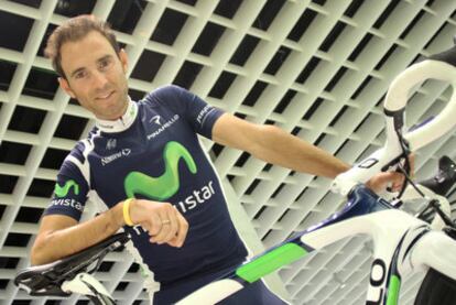 Alejandro Valverde at the presentation of Movistar Team.