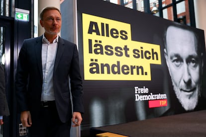 El exministro de Finanzas alemán, Christian Lindner, en un acto de campaña a mediados de diciembre.