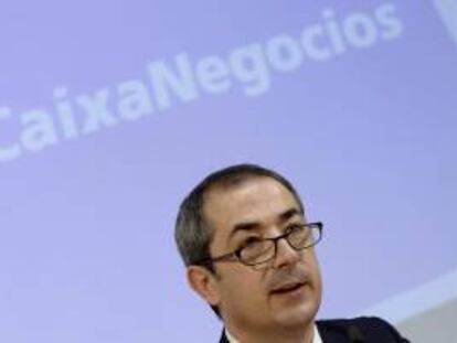 El director territorial de CaixaBank en Castilla y León y Asturias, José Manuel Bilbao, durante la presentación del nuevo programa CaixaNegocios.