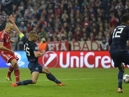 Robben, en el tercer gol del Bayern.