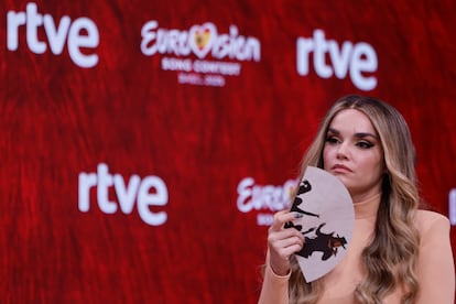 Melody en la rueda de prensa del pasado lunes.