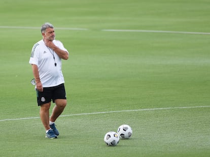 Gerardo Martino, durante un entrenamiento de la selección mexicana en Dallas (Texas), en julio pasado.