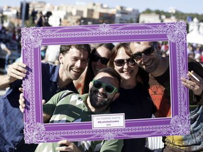 Mitin de cierre de campaña de Podemos en Madrid, en 2015.