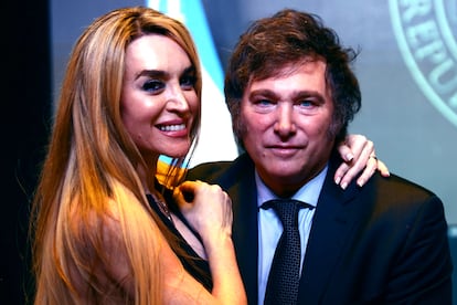 Javier Milei y Fátima Florez, el 19 de noviembre de 2023 en Buenos Aires.