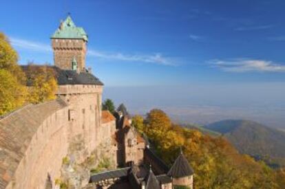 Vistas desde el castillo de Haut-Koenigsbourg, en la zona de Alsacia (Francia).