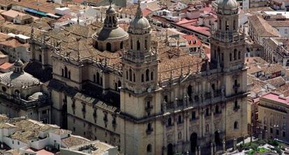 Vista &aacute;erea de la catedral de Ja&eacute;n.