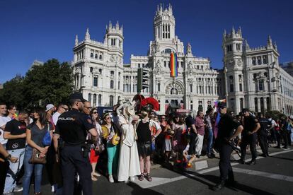 Policías nacionales, durante el desfile del pasado sábado.