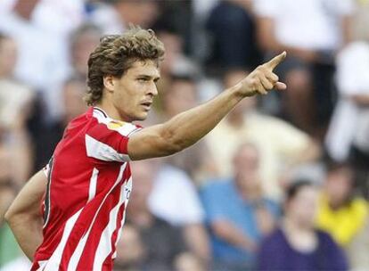 Llorente celebra el primer gol del Athletic de Bilbao ante el Young Boys.