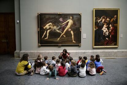 A group of schoolchildren on a visit to the Prado. Some of the museum’s numerous treasures include Fra Angelico’s ‘The Annunciation,’ Roger van der Weyden’s ‘The Descent from the Cross’ and ‘Self-Portrait’ by Albrecht Dührer.