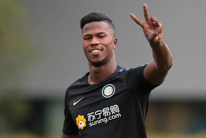 Keita Balde durante un partido celebrado en Como (Italia).