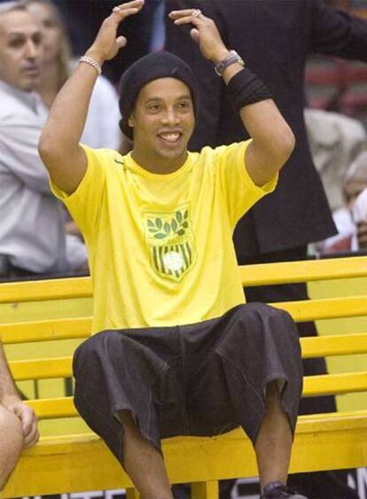 Ronaldinho, ayer en Sao Paulo