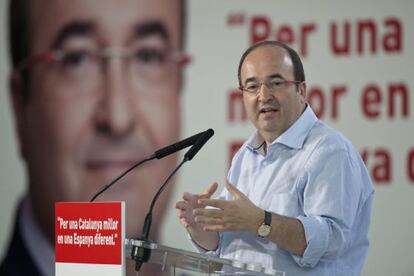 Miquel Iceta en un acte de campanya.