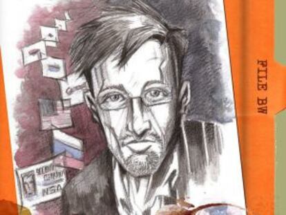 Imagen de la editorial Bluewater Productions de la portada del cómic basado en Edward Snowden.