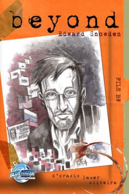 Imagen de la editorial Bluewater Productions de la portada del cómic basado en Edward Snowden.