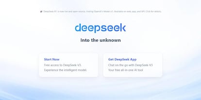 Página de inicio de DeepSeek