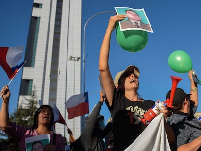 Protesta por el asesinato del carabinero Daniel Palma en Santiago