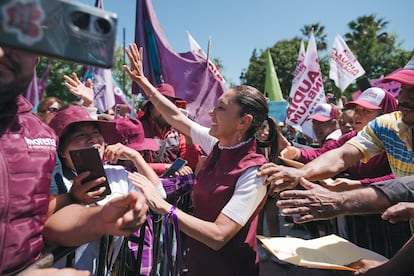 Claudia Sheinbaum en Arizpe (Estado de Coahuila), el 23 de marzo.