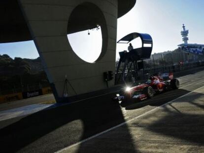 El piloto de Ferrarri Felipe Massa, durante una de las pruebas realizadas este viernes.