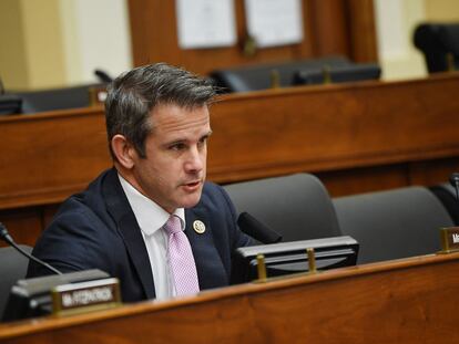 El congresista Adam Kinzinger, en el Comité de Asuntos Exteriores de la Cámara de Representantes, el 16 de septiembre de 2020.