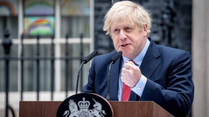 El primer ministro británico, Boris Johnson durante una comparecencia de prensa.