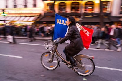 Imagen de la manifestación ayer en París.