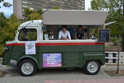 Uno de los puestos de comida ambulante de Madrid.
