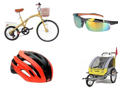 Bicicletas, gafas, cascos y remolques, entre los productos de ciclismo en oferta en eBay.