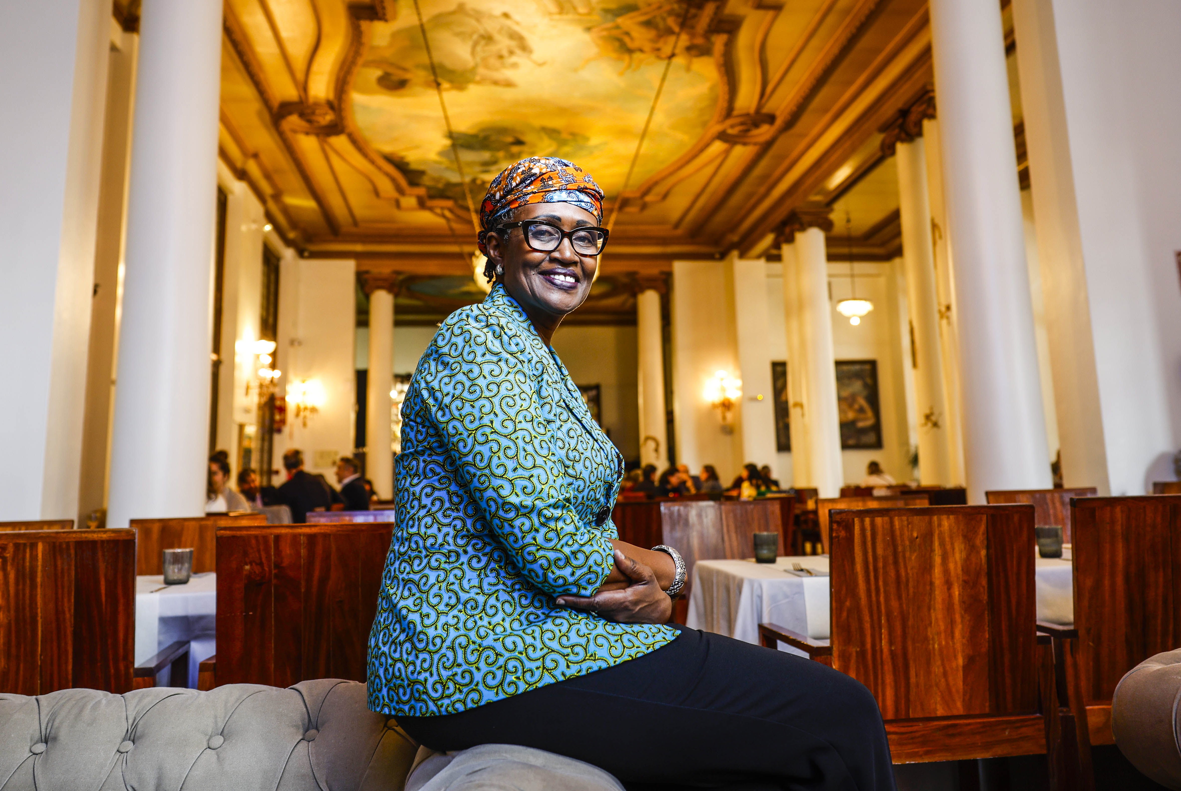 Winni Byanyima, en el Círculo de Bellas Artes de Madrid, poco antes de la entrevista.