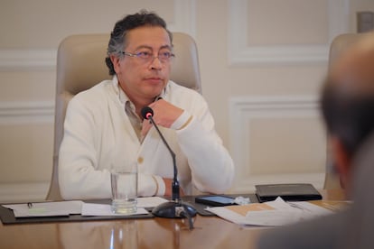 Gustavo Petro, durante el Consejo de Ministros, el 27 de mayo de 2025.